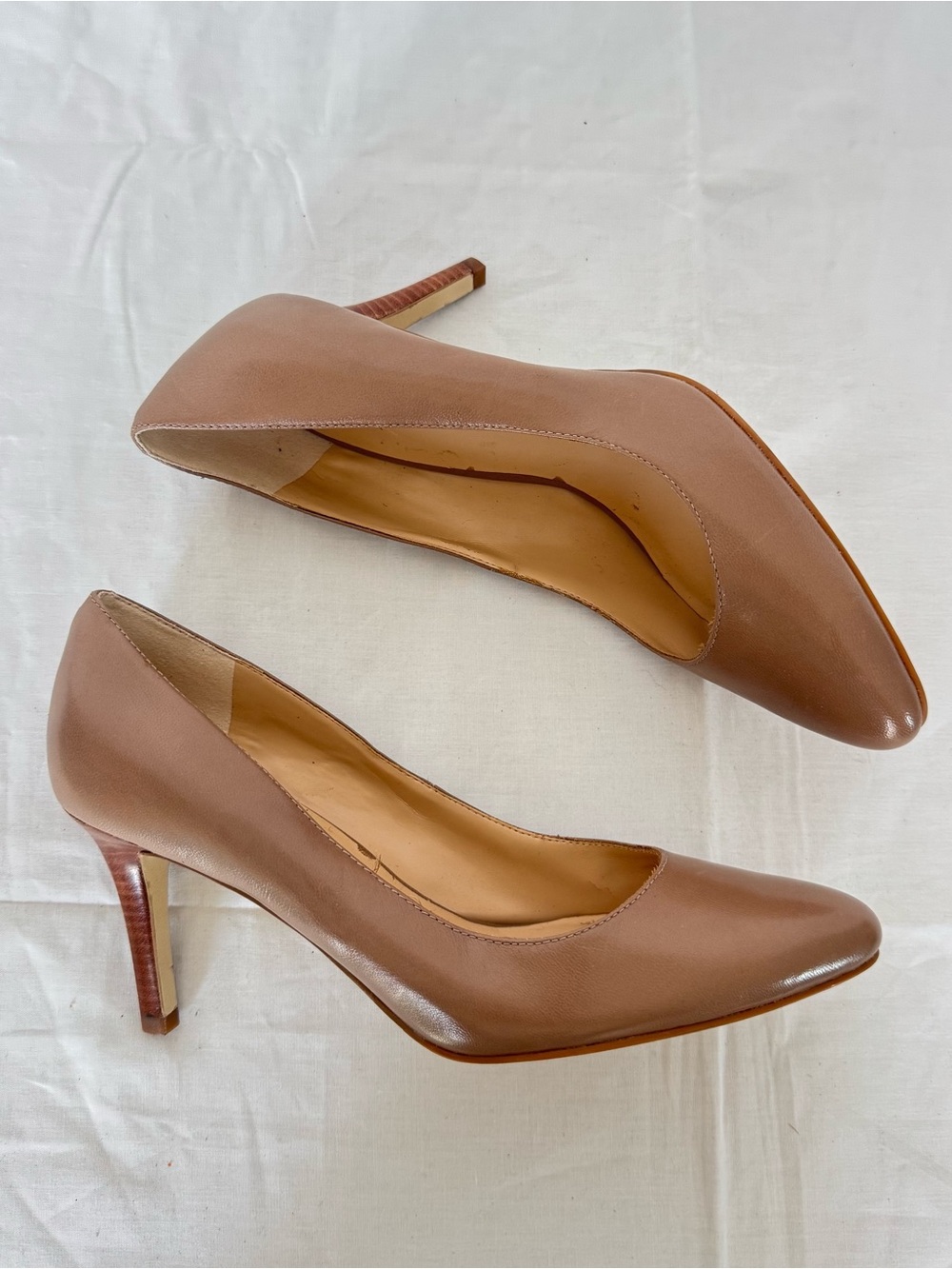 Cole Haan Women's Tan Leather Mid Heel Pumps Size 7B